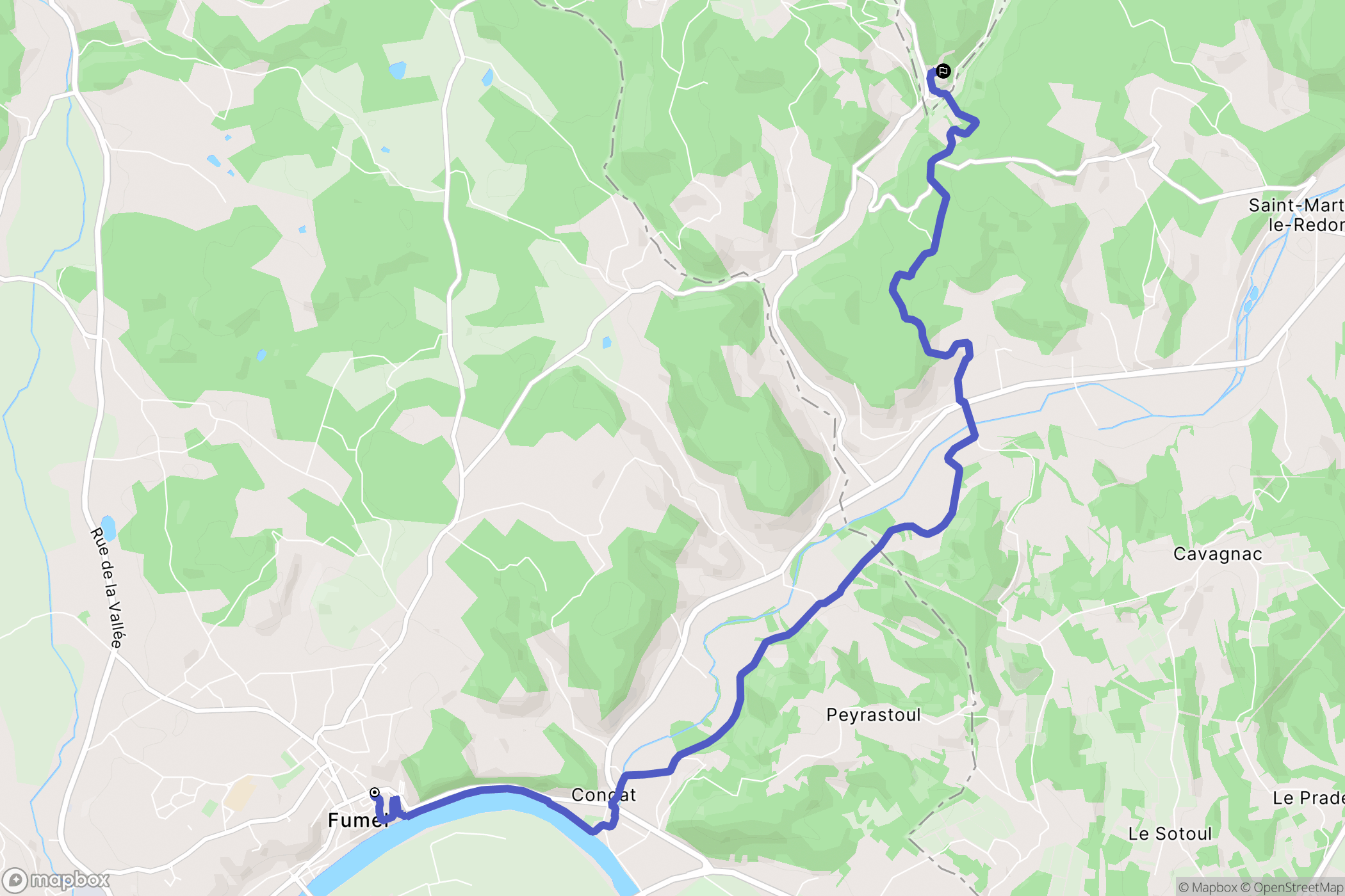 Fumel : carte du parcours de randonnée - France