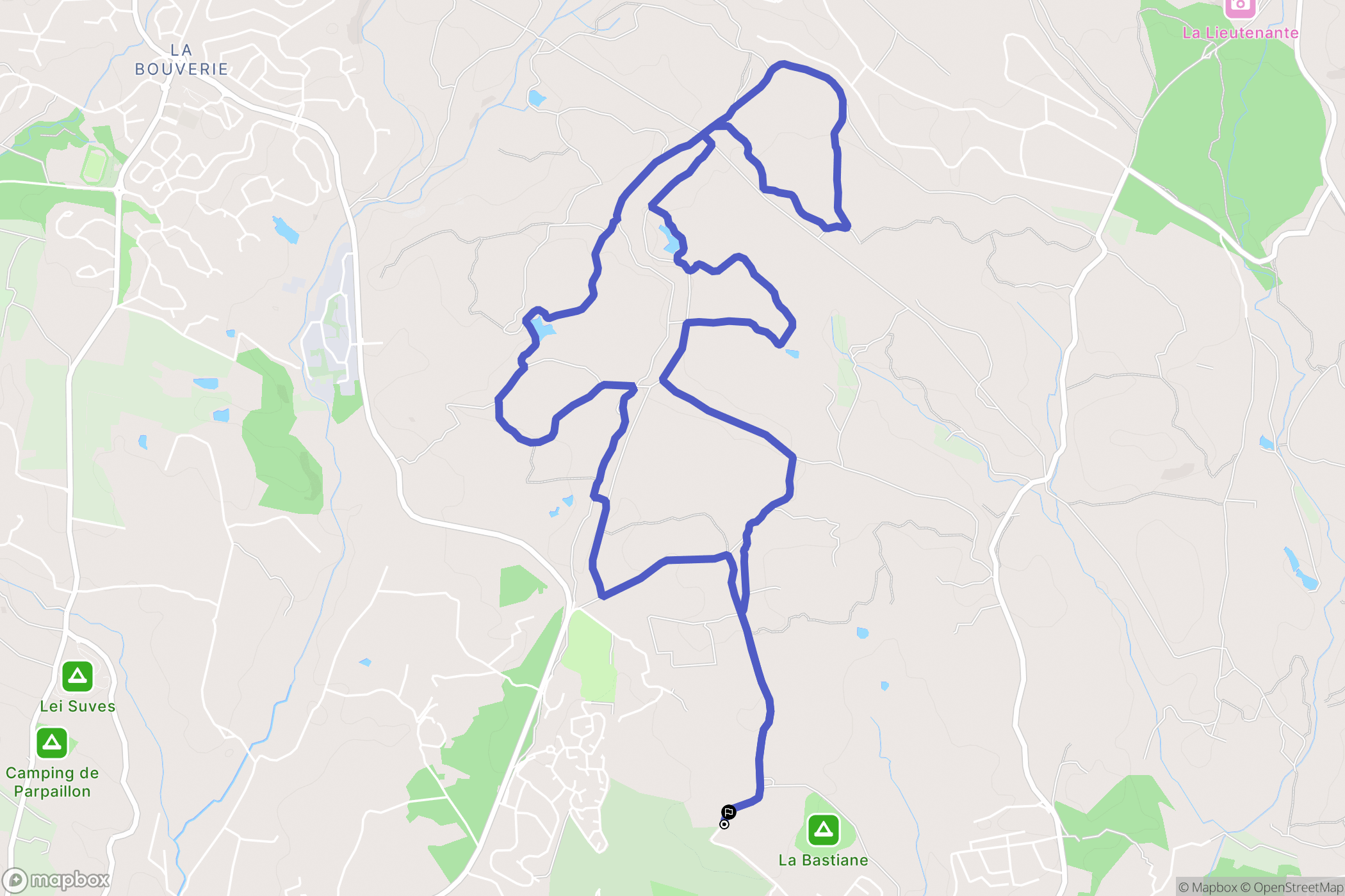 Puget-sur-Argens : carte du parcours de randonnée - France