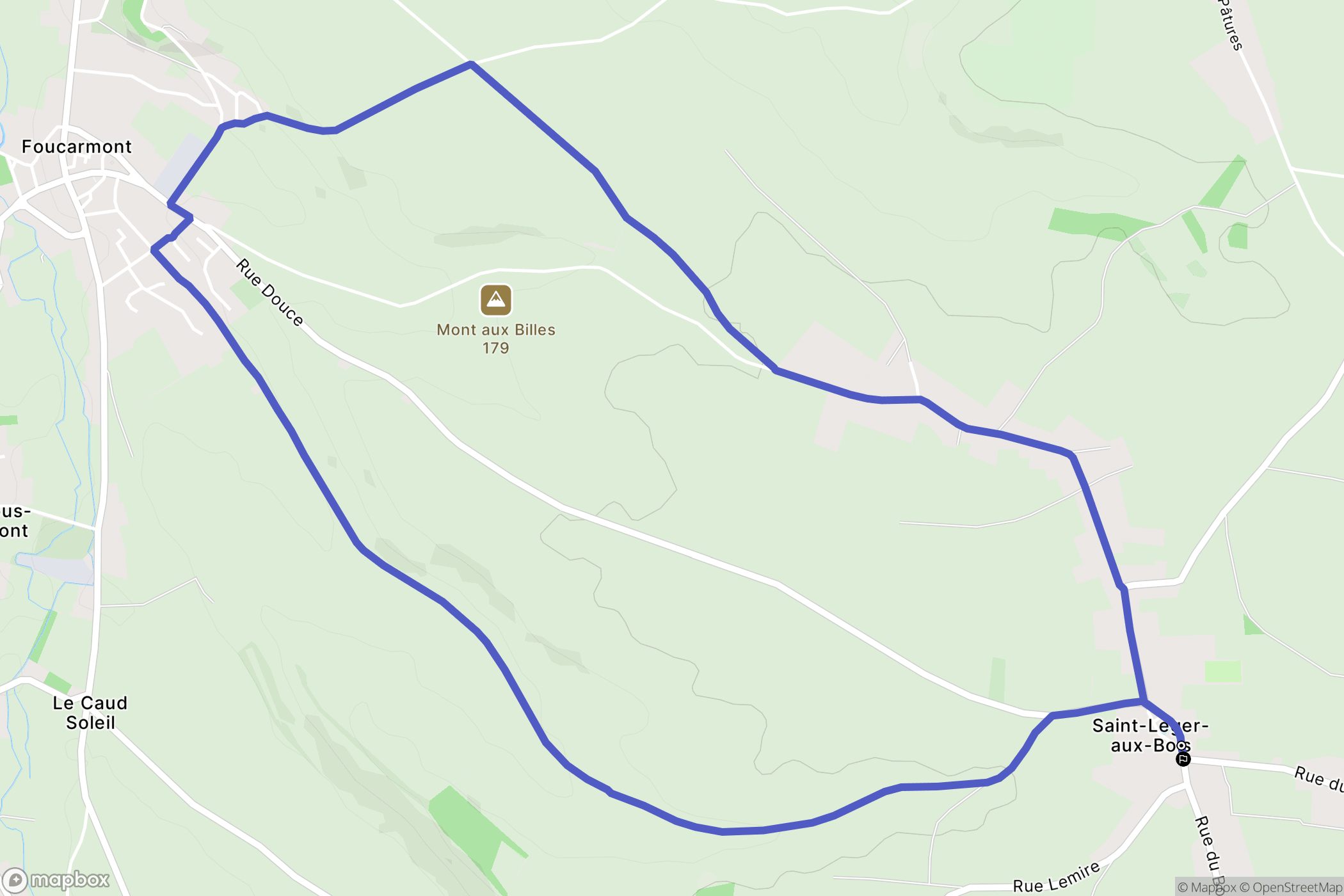 Saint-Léger-aux-Bois : carte du parcours de randonnée - France