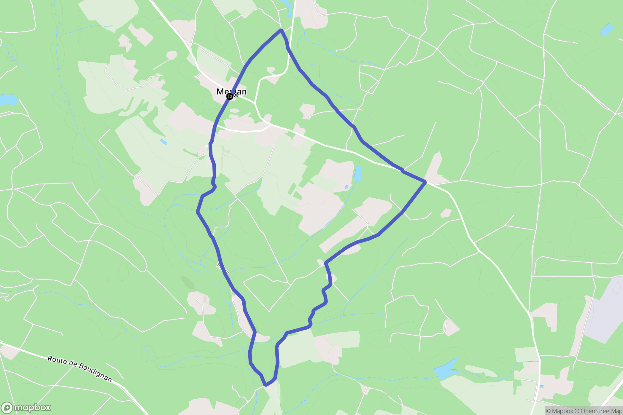 Meylan : carte du parcours de randonnée - France