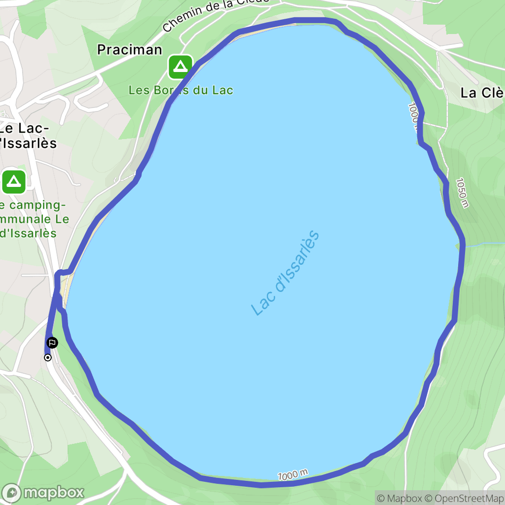 Issarlès : carte du parcours de randonnée - France