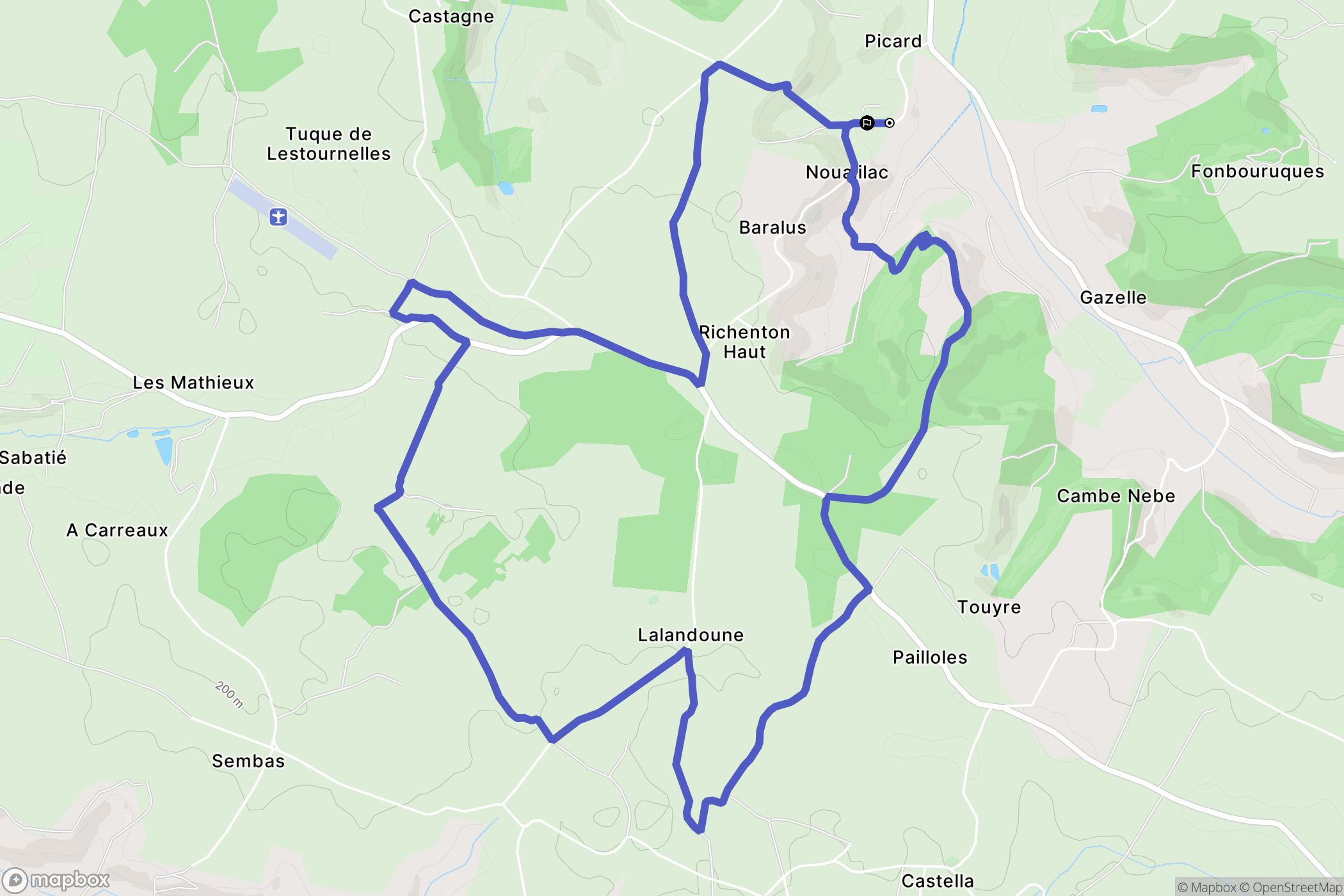 Nouaillac : carte du parcours de randonnée - France