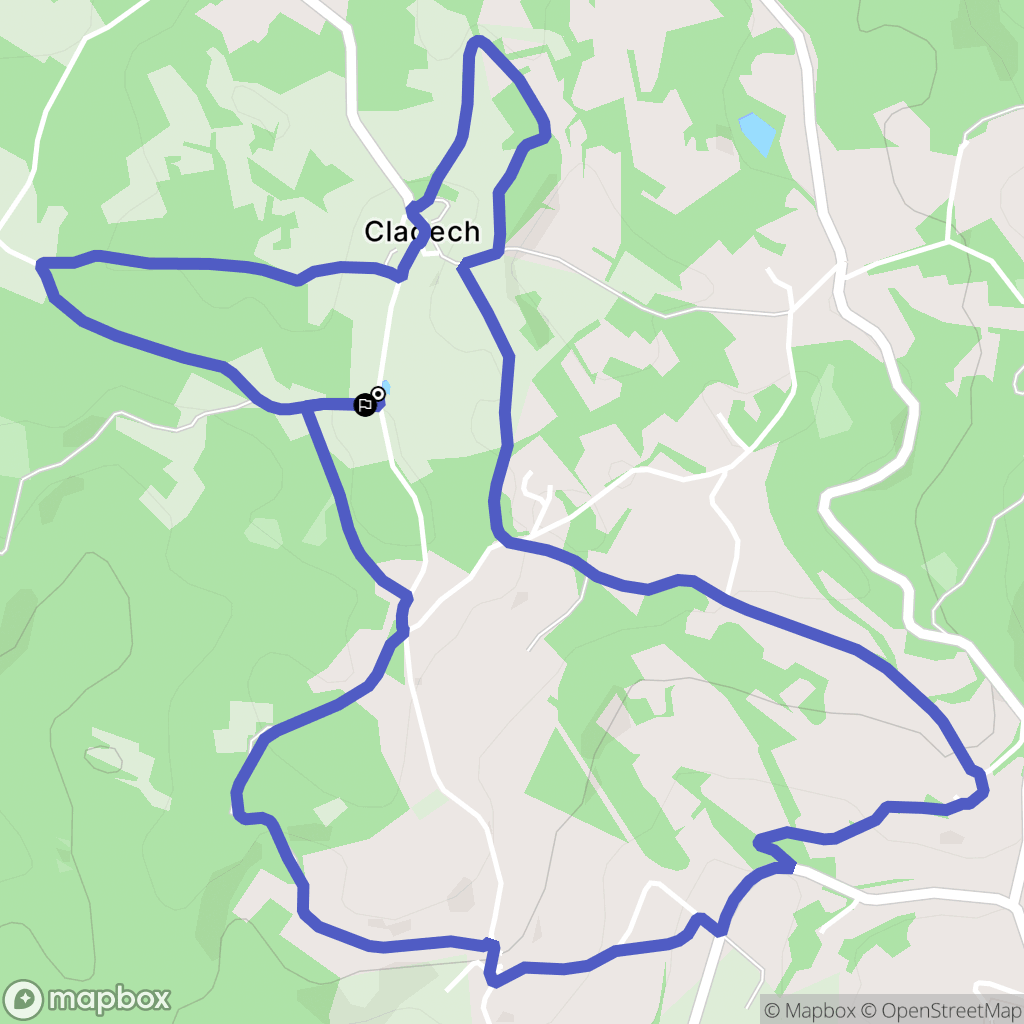 Cladech : carte du parcours de randonnée - France