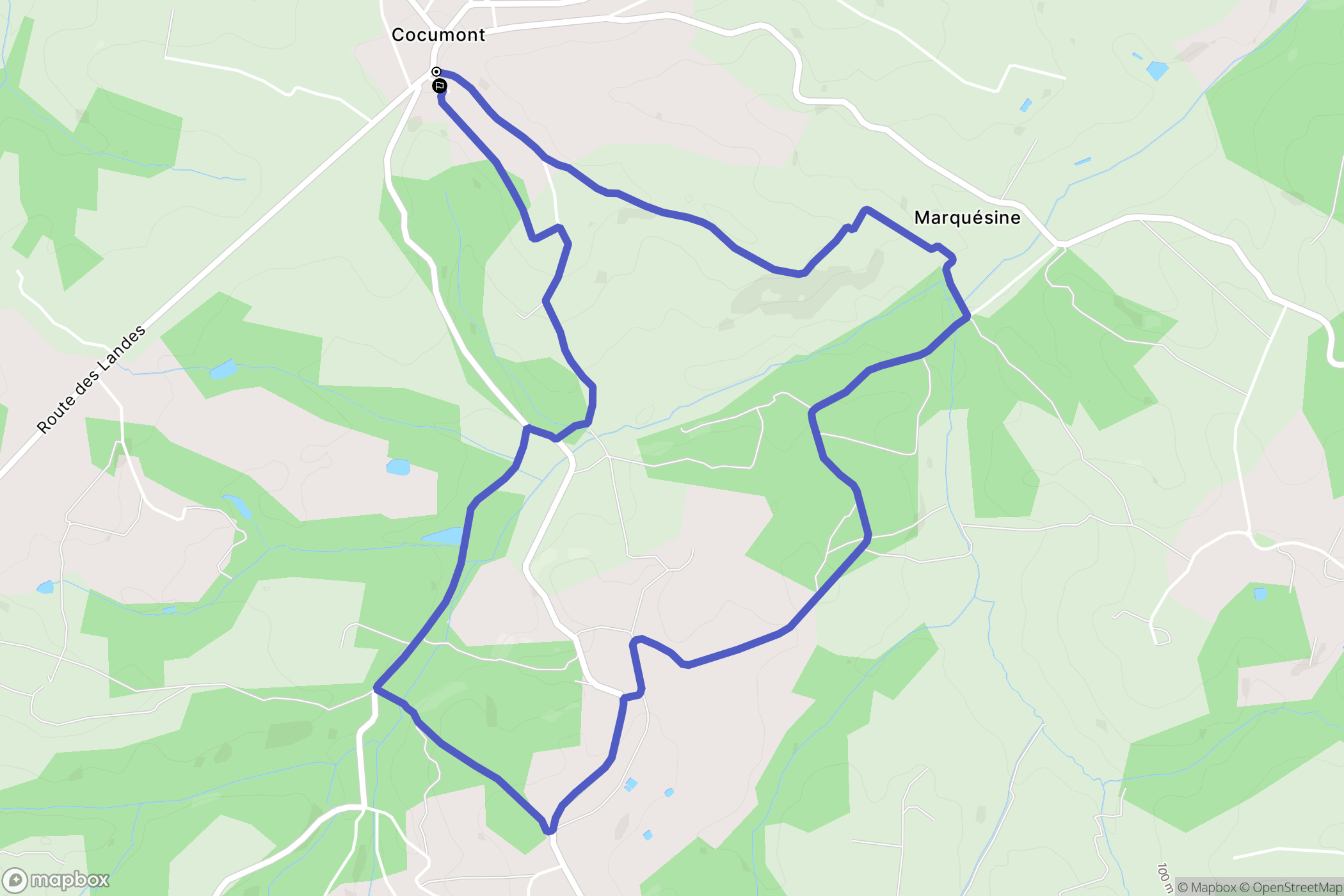 Cocumont : carte du parcours de randonnée - France