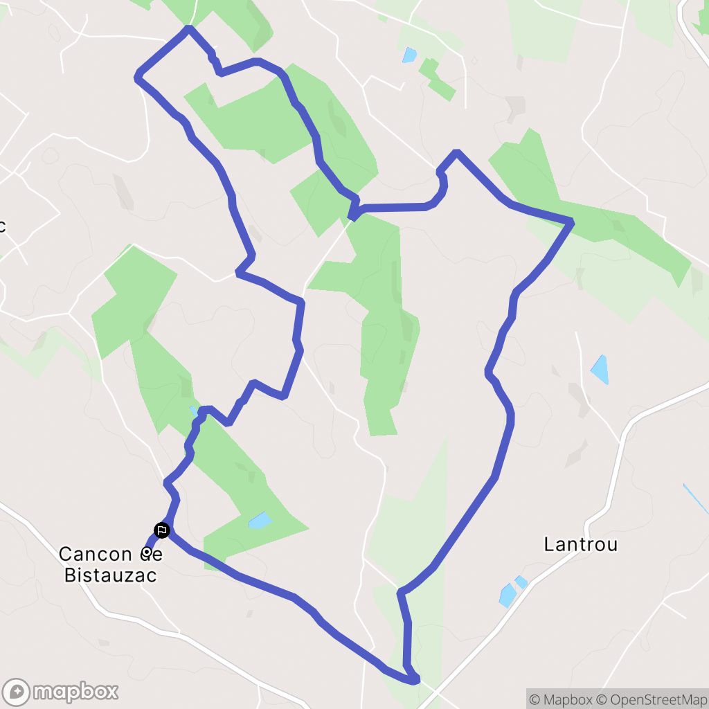 Bistauzac : carte du parcours de randonnée - France