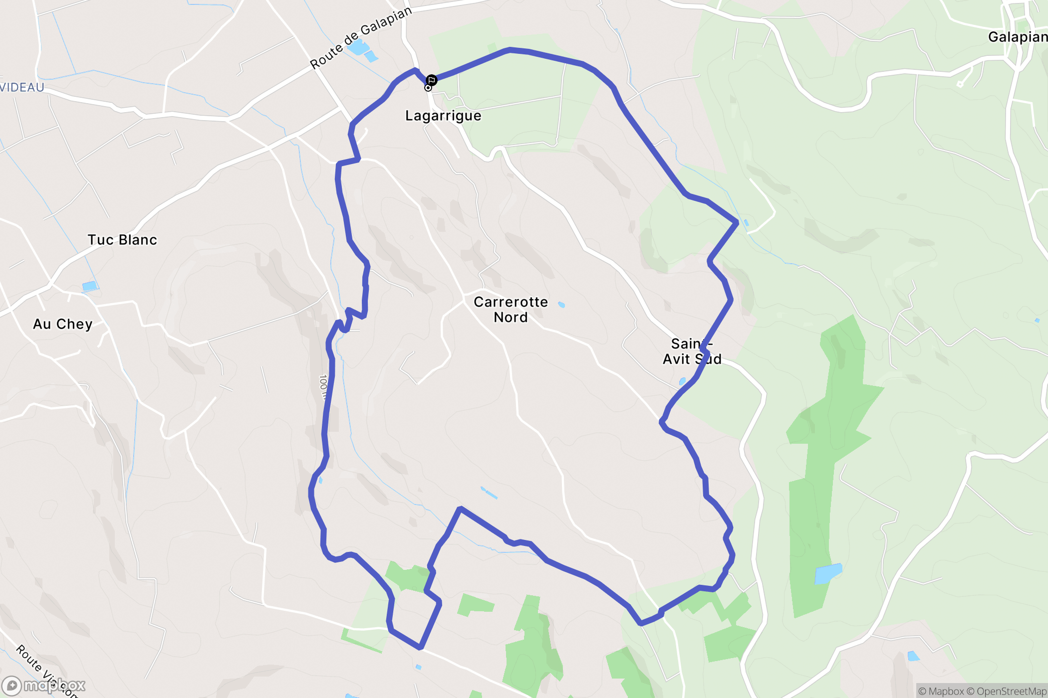 Lagarrigue : carte du parcours de randonnée - France