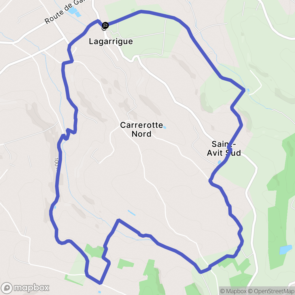 Lagarrigue : carte du parcours de randonnée - France