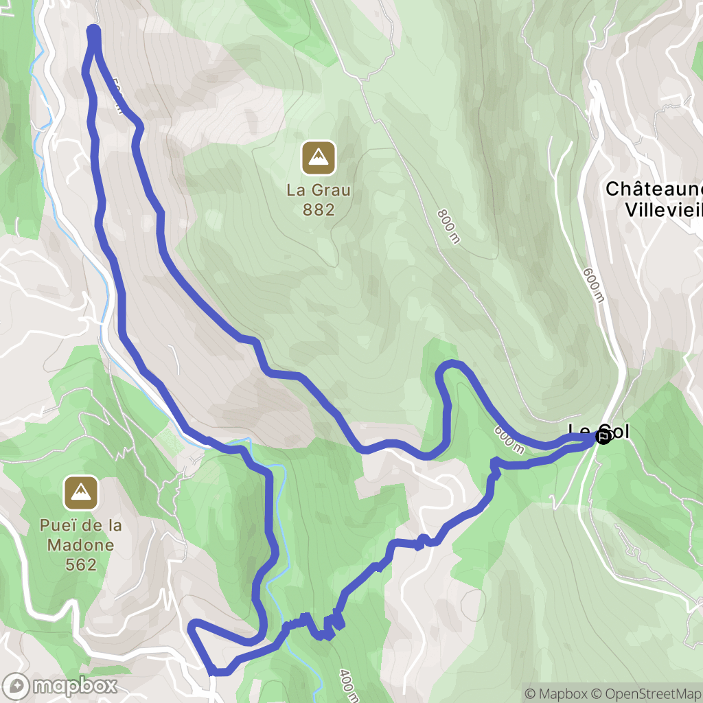 Châteauneuf-Villevieille : carte du parcours de randonnée - France