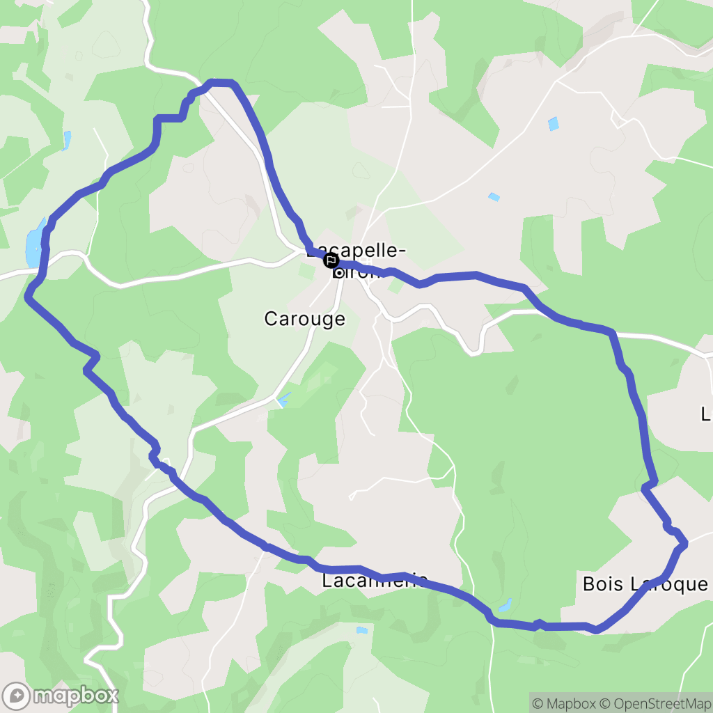 Lacapelle-Biron : carte du parcours de randonnée - France