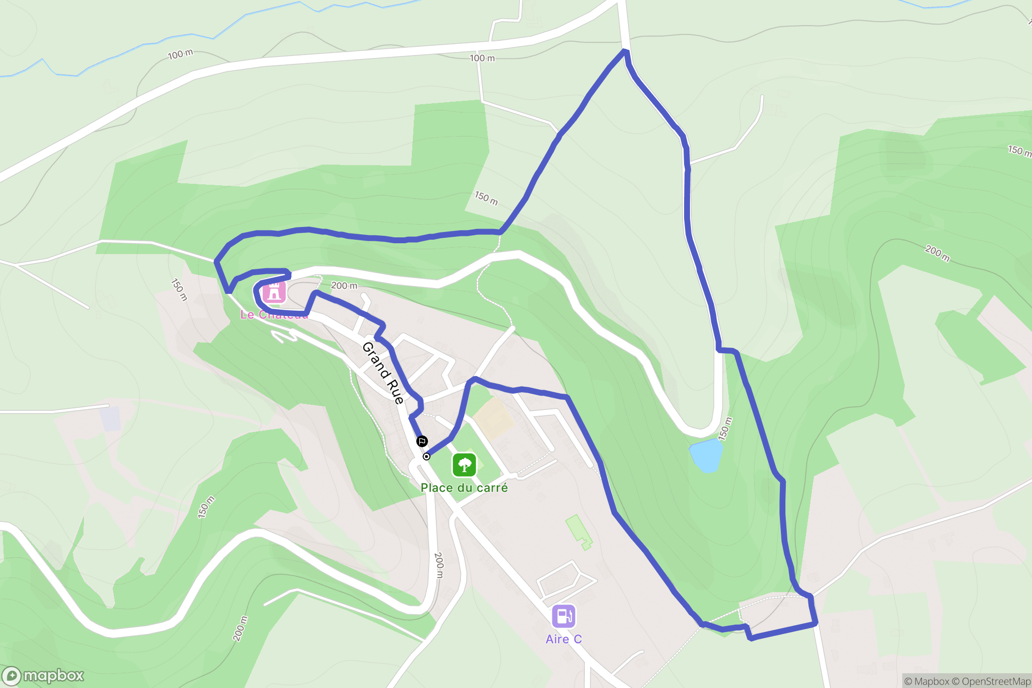 Beauville : carte du parcours de randonnée - France