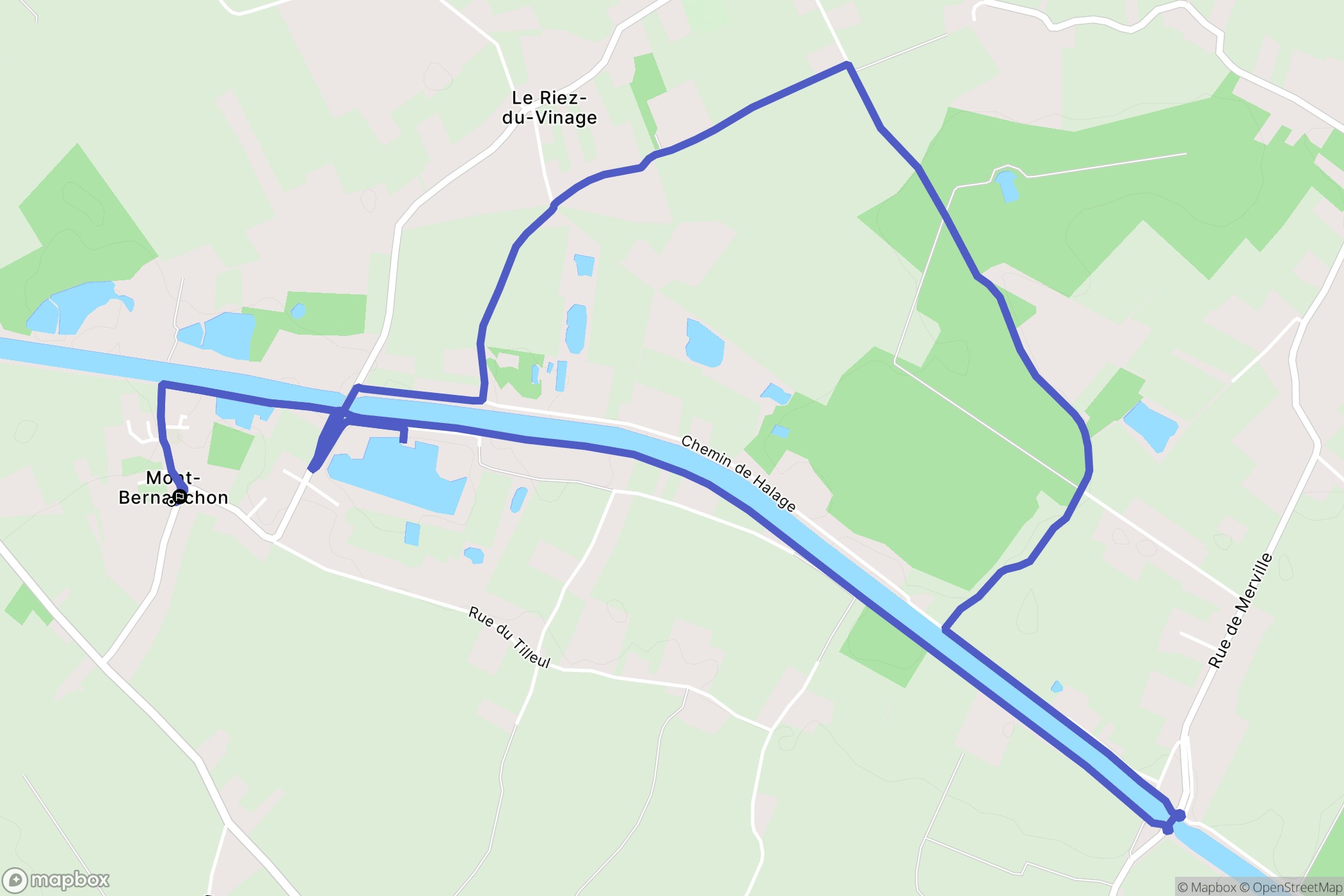 Mont-Bernanchon : carte du parcours de randonnée - France