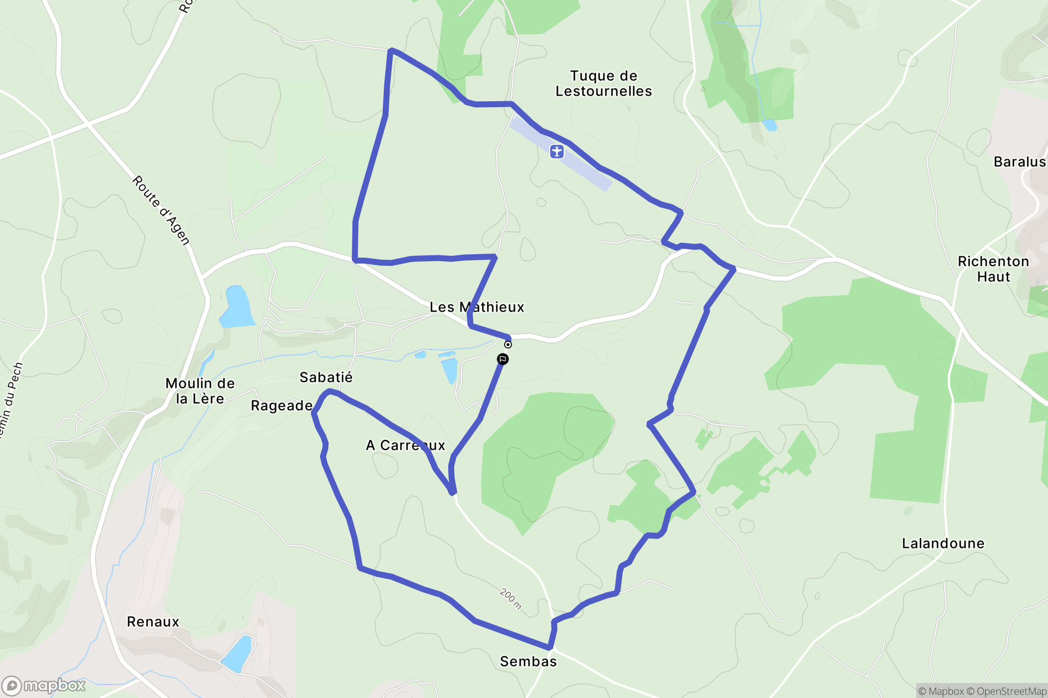 Lacenne : carte du parcours de randonnée - France