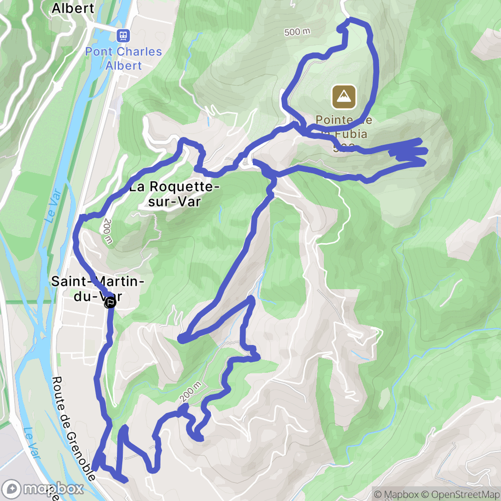 Saint-Martin-du-Var : carte du parcours de randonnée - France