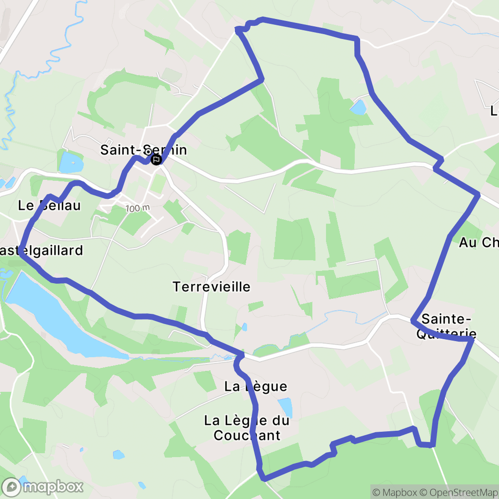 Saint-Sernin-de-Duras : carte du parcours de randonnée - France