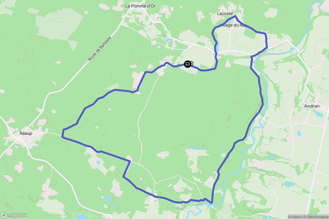 Réaup-Lisse : carte du parcours de randonnée - France
