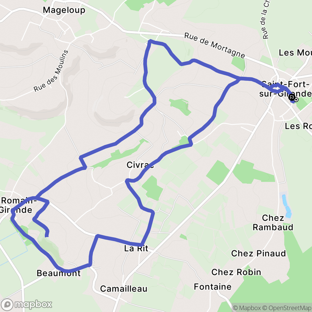 Saint-Fort-sur-Gironde : carte du parcours de randonnée - France