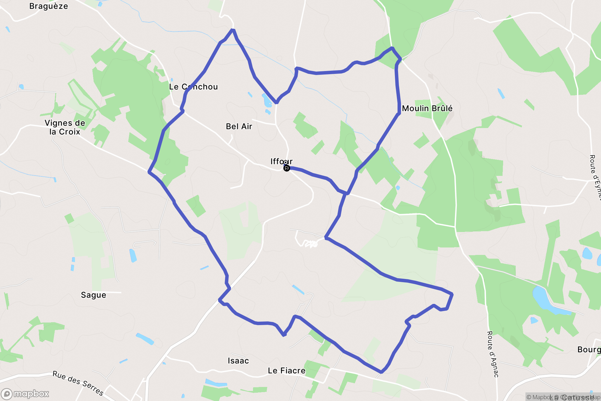 Iffour : carte du parcours de randonnée - France
