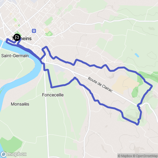 Tonneins : carte du parcours de randonnée - France