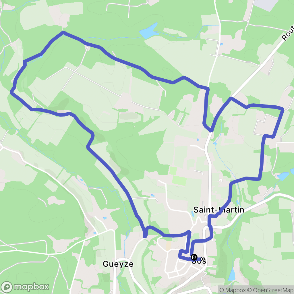 Sos : carte du parcours de randonnée - France