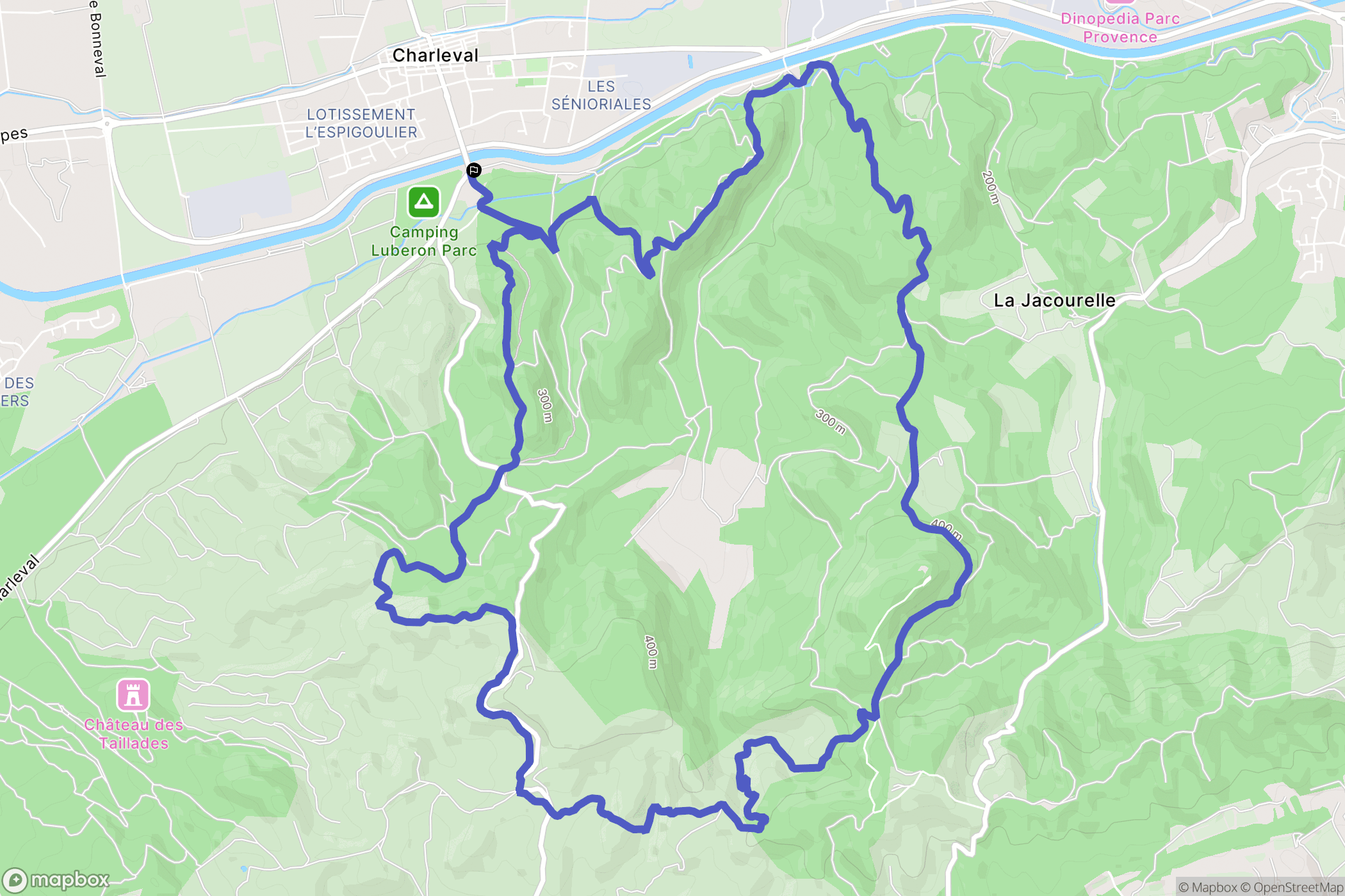 Charleval : carte du parcours de randonnée - France