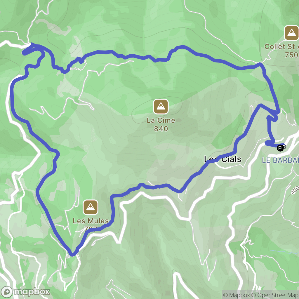 Bonson : carte du parcours de randonnée - France