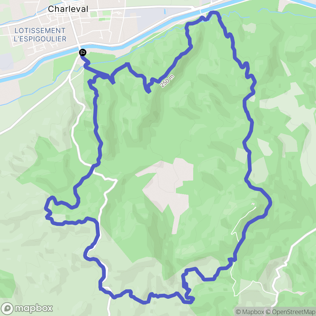 Charleval : carte du parcours de randonnée - France