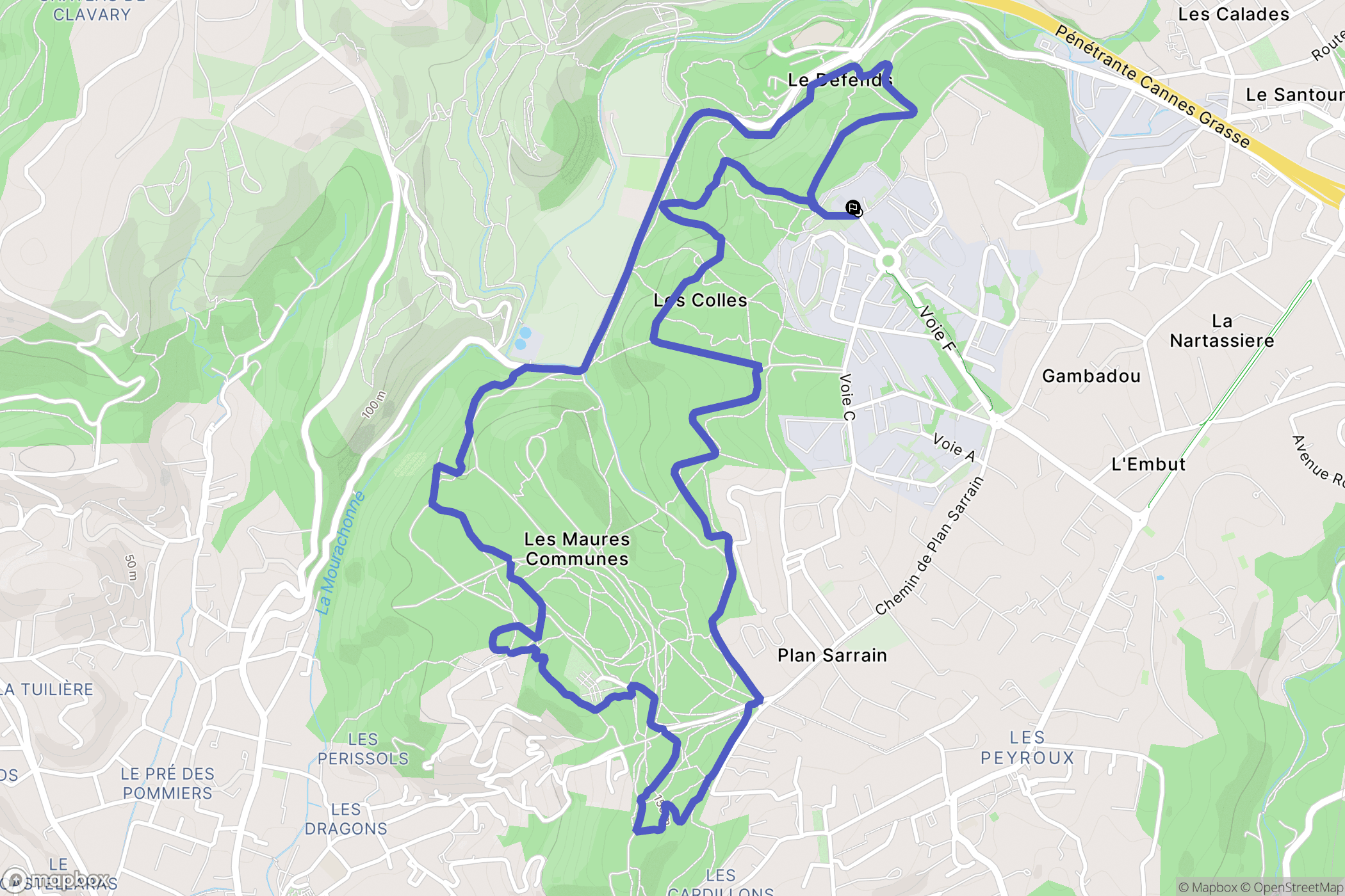 Mouans-Sartoux : carte du parcours de randonnée - France