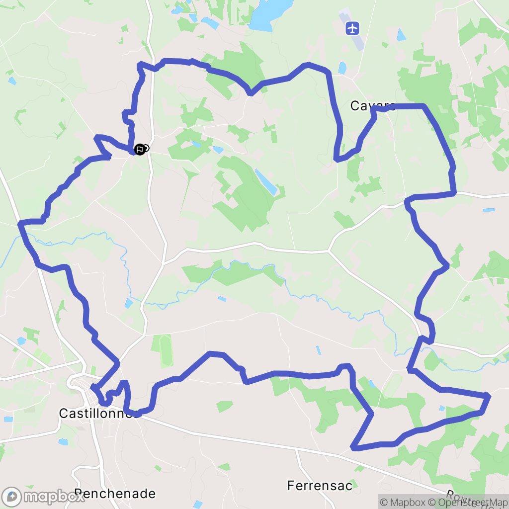 Saint-Quentin-du-Dropt : carte du parcours de randonnée - France