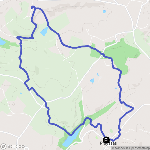 Prayssas : carte du parcours de randonnée - France