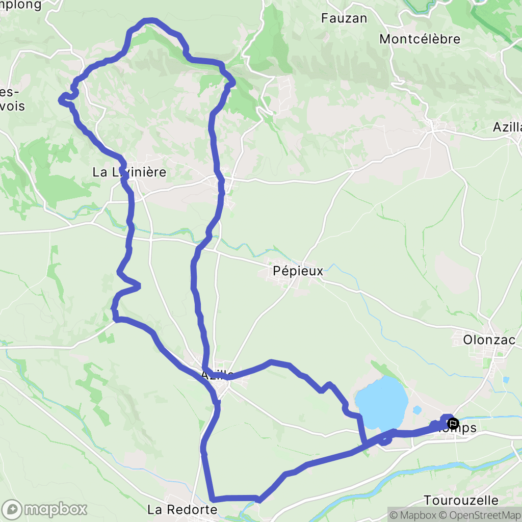 Homps : carte du parcours de randonnée - France