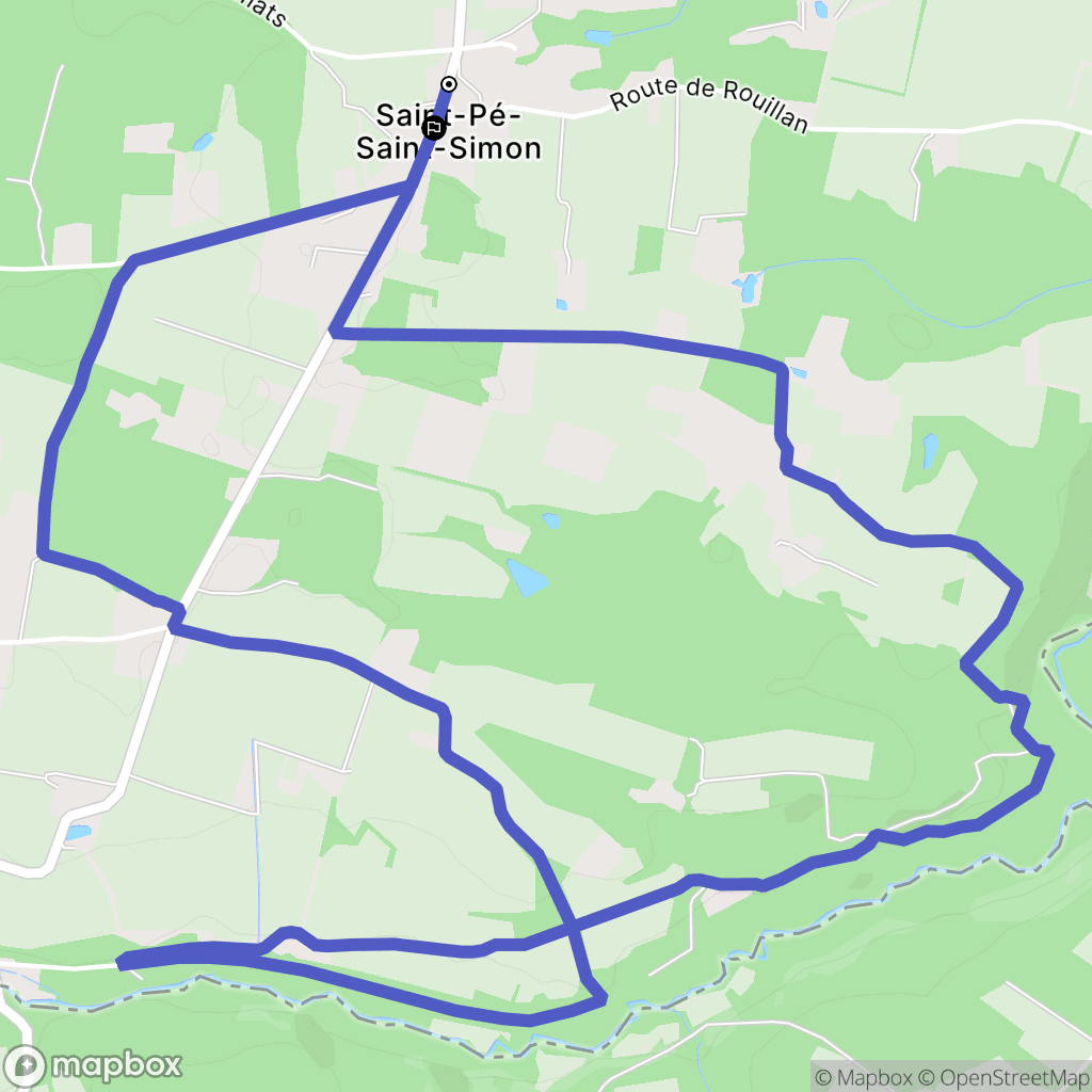 Saint-Pé-Saint-Simon : carte du parcours de randonnée - France