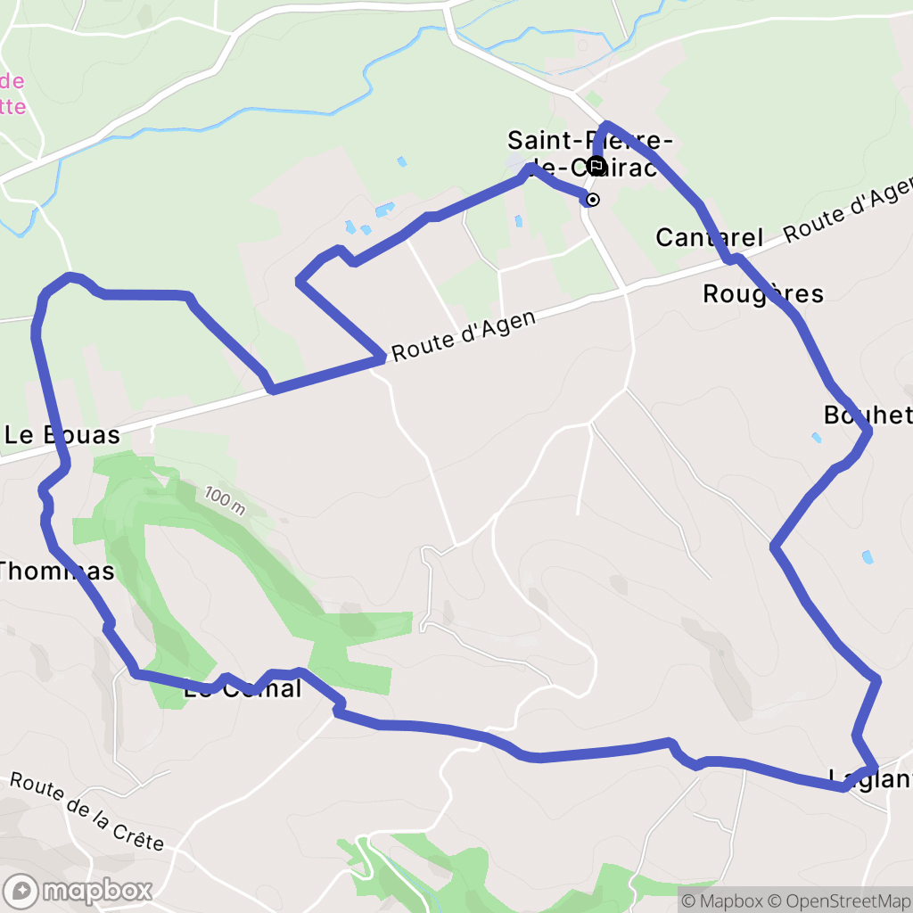 Saint Pierre de Clairac : carte du parcours de randonnée - France