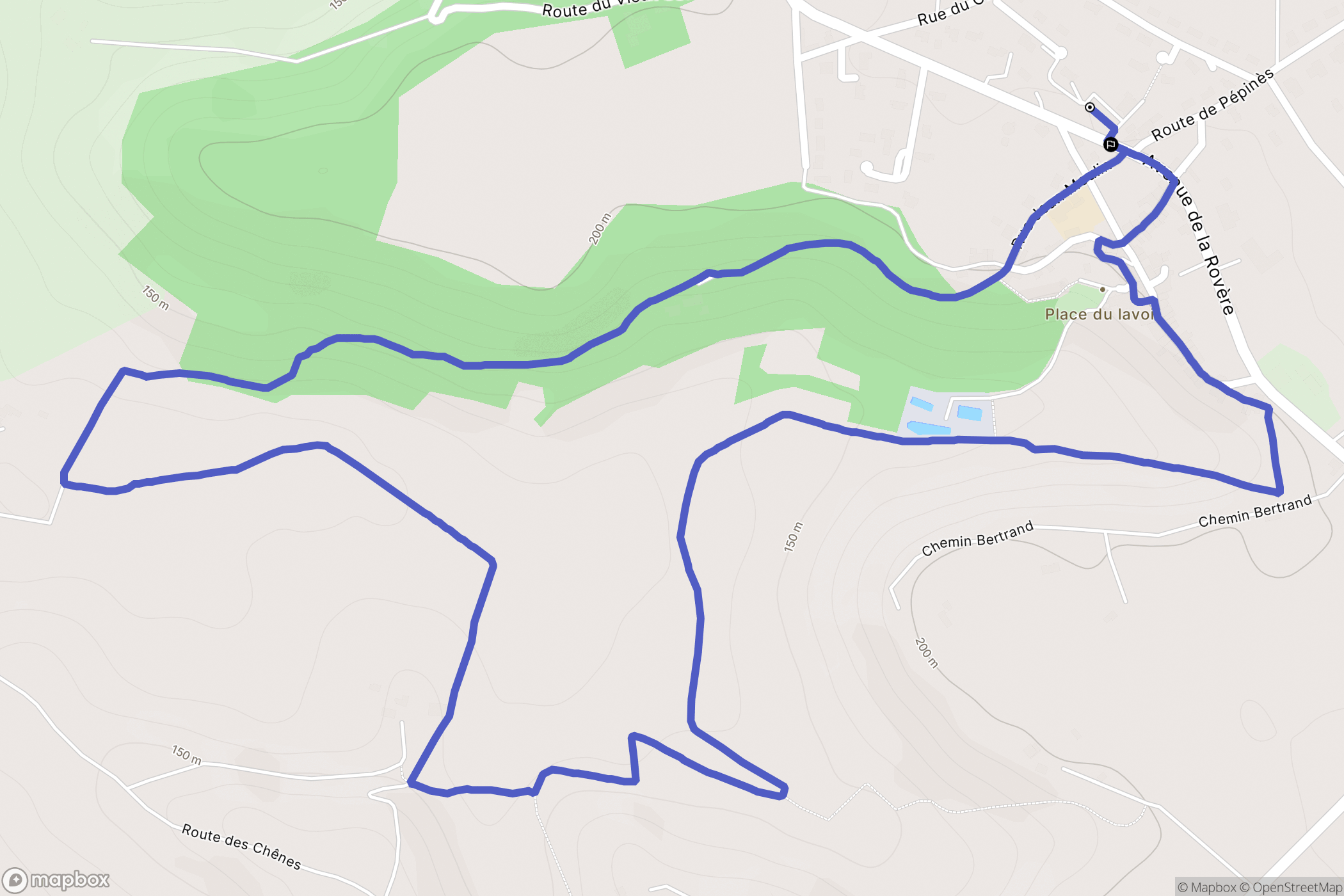 Hautefage-la-Tour : carte du parcours de randonnée - France