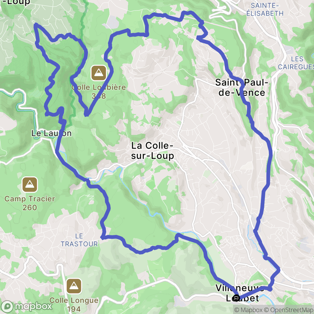 Villeneuve-Loubet : carte du parcours de randonnée - France