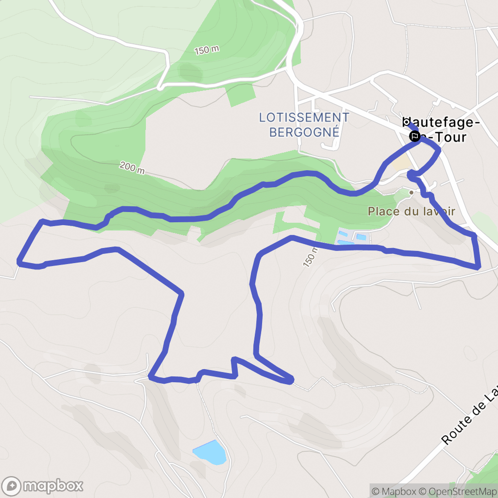 Hautefage-la-Tour : carte du parcours de randonnée - France