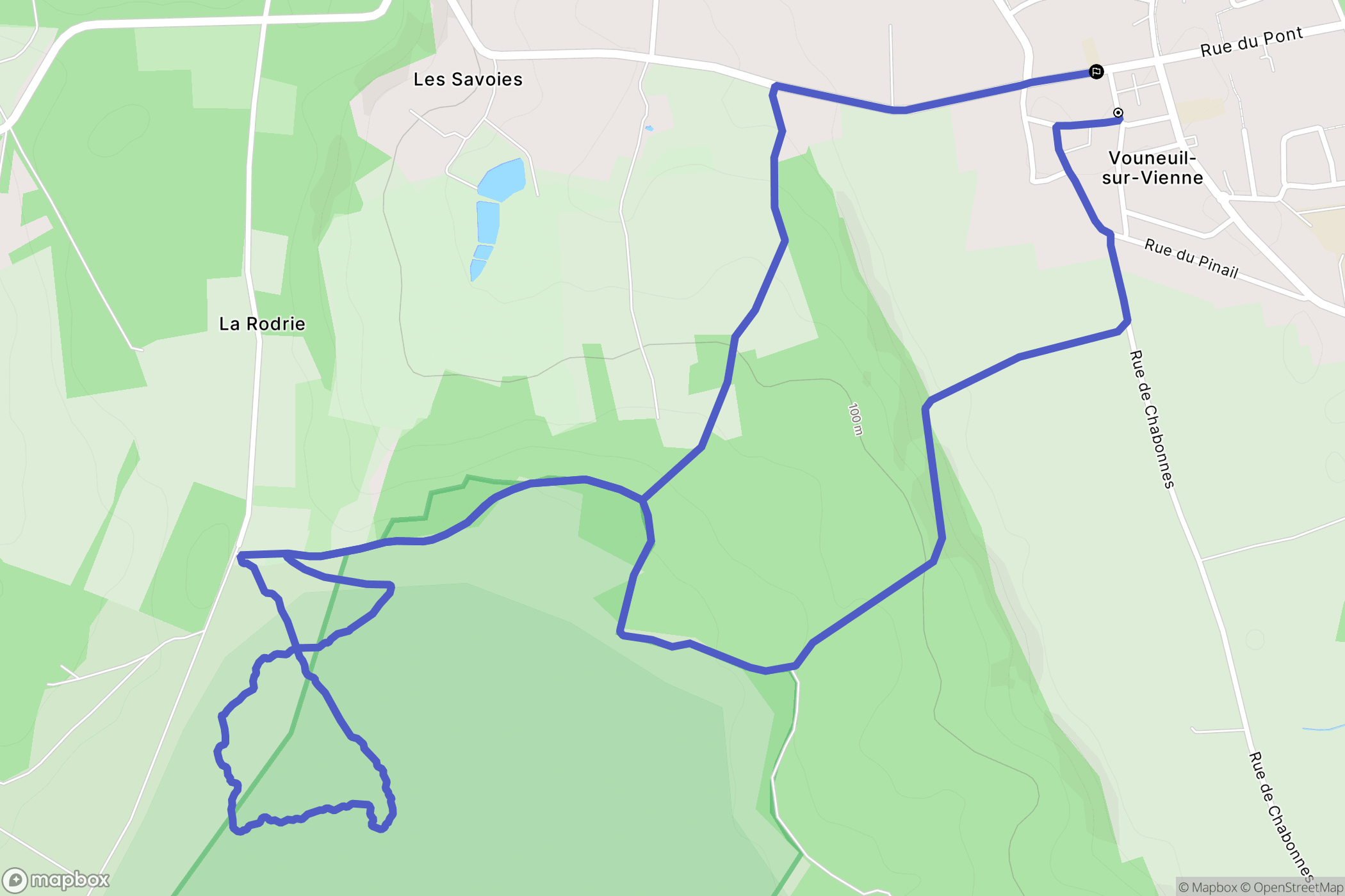 Vouneuil-sur-Vienne : carte du parcours de randonnée - France