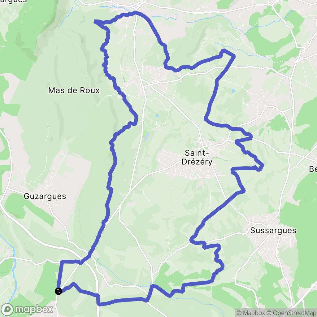 Teyran : carte du parcours de randonnée - France