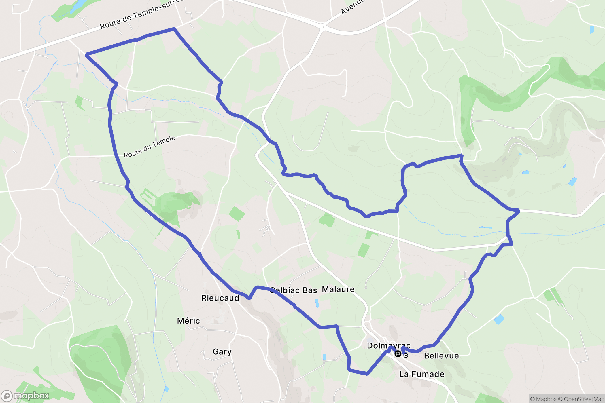 Dolmayrac : carte du parcours de randonnée - France