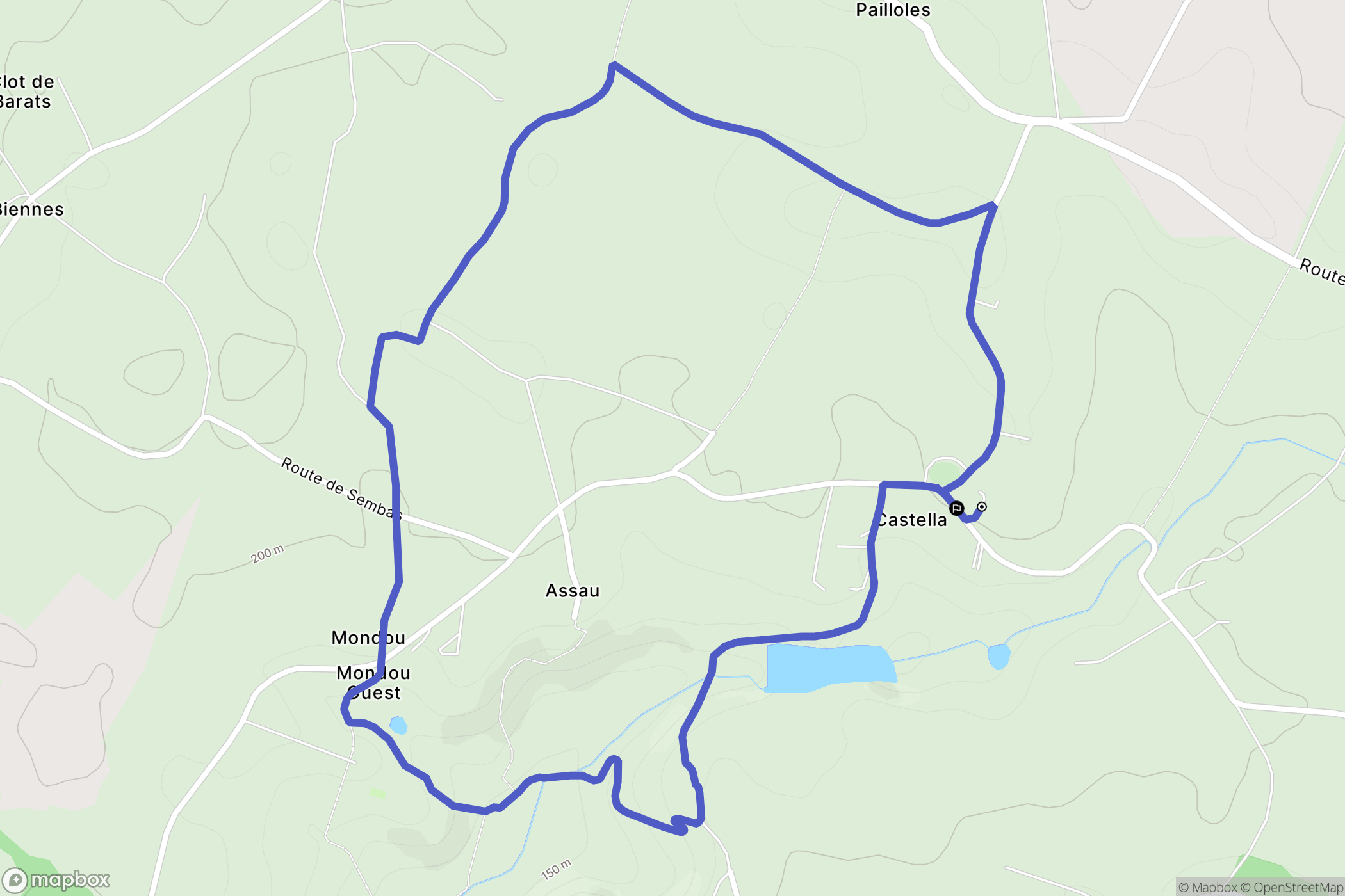 Castella : carte du parcours de randonnée - France