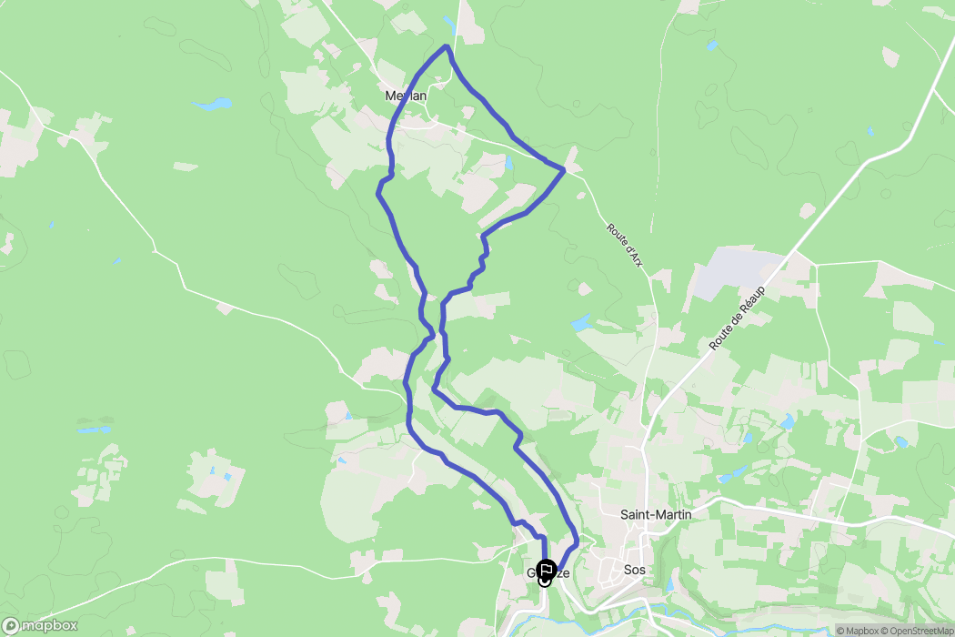 Gueyze : carte du parcours de randonnée - France