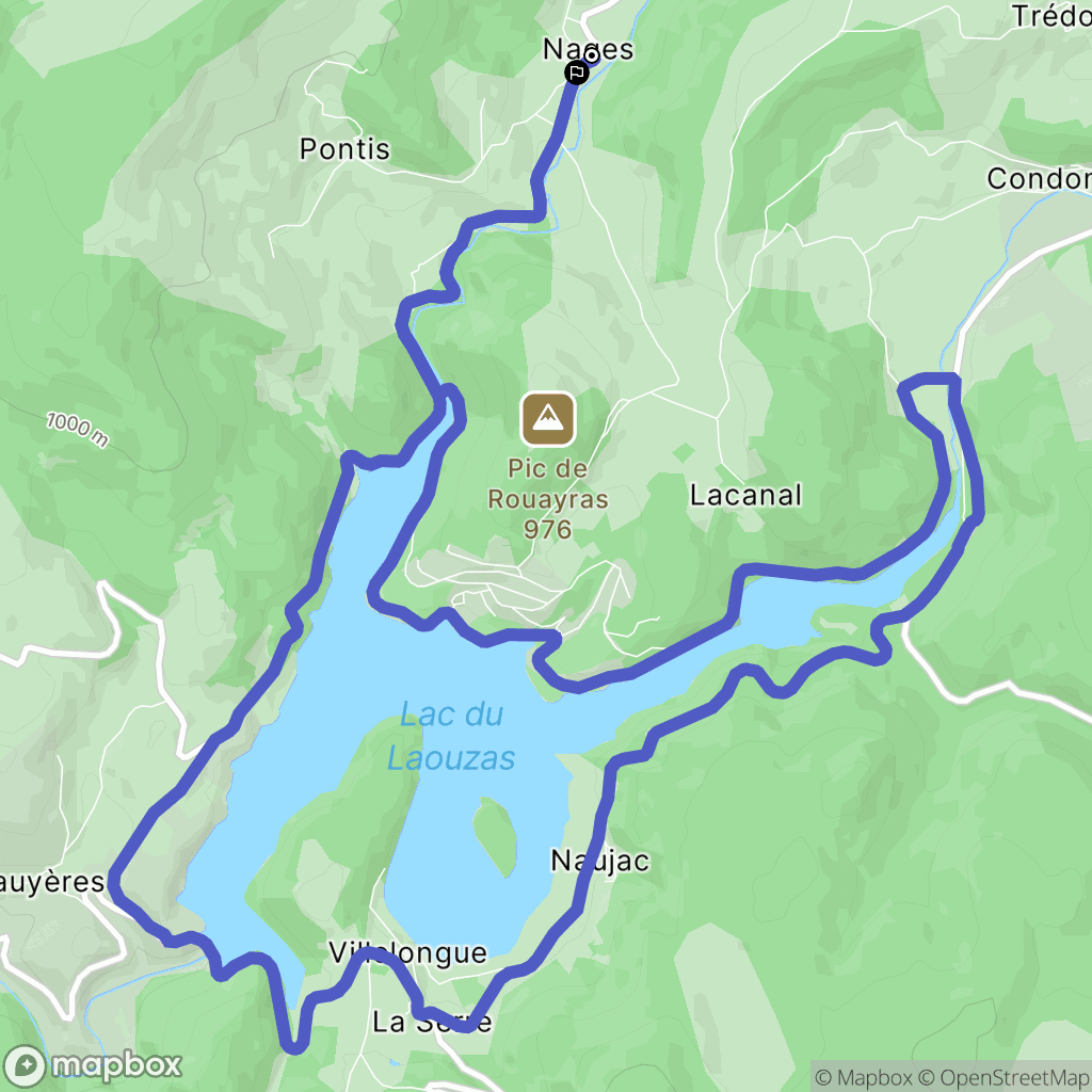 Nages : carte du parcours de randonnée - France
