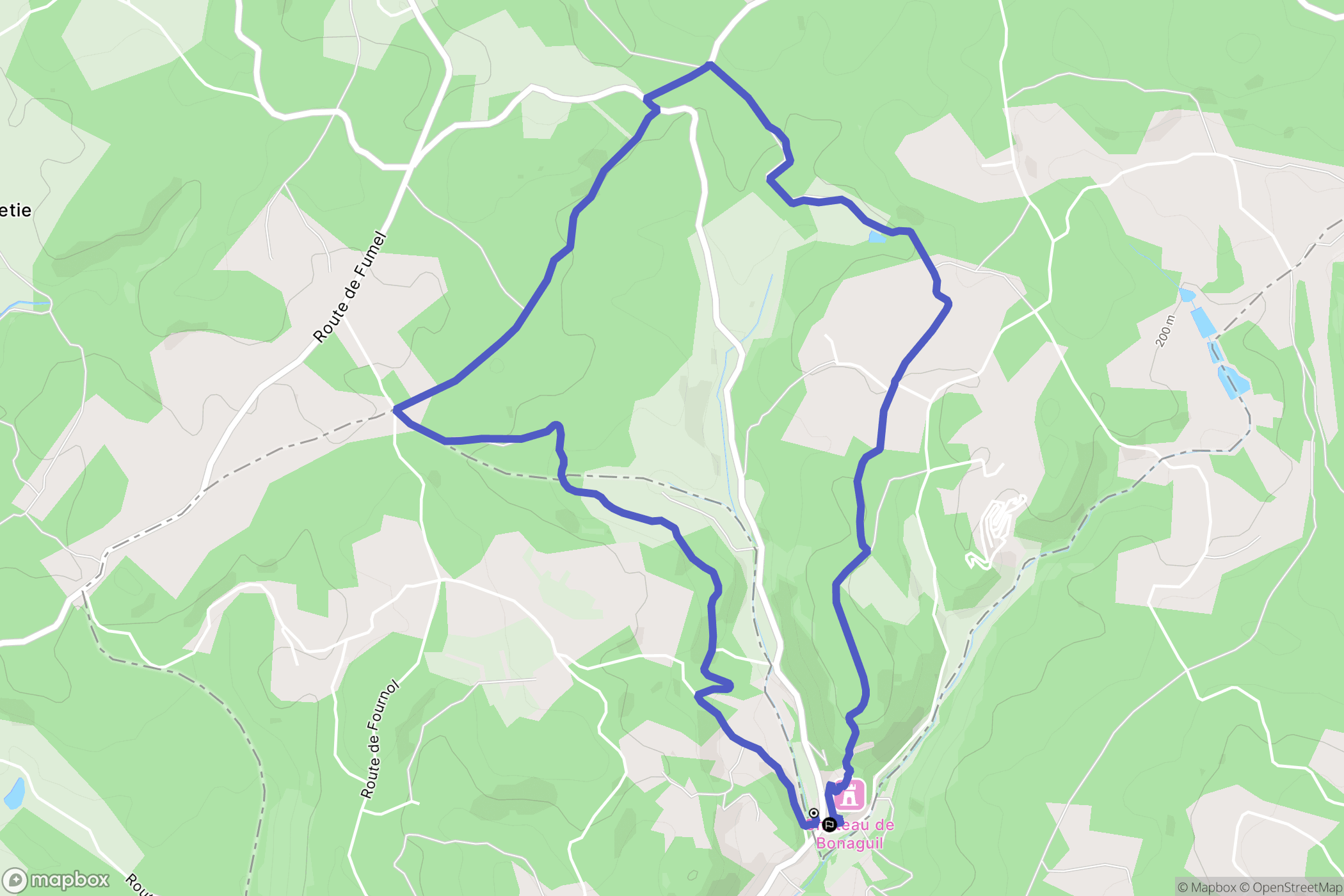 Saint-Front-sur-Lémance : carte du parcours de randonnée - France
