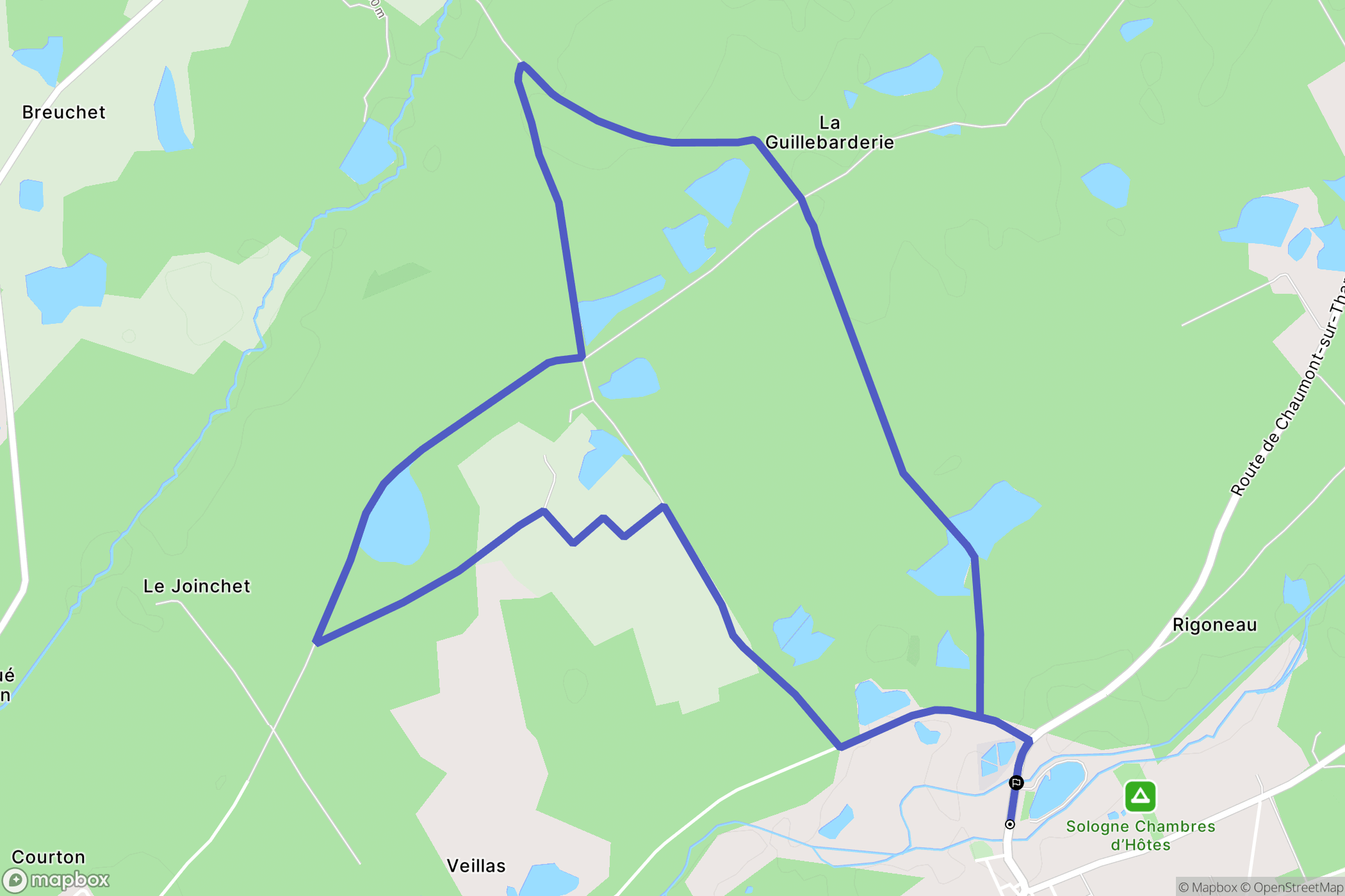 La Ferté-Beauharnais : carte du parcours de randonnée - France
