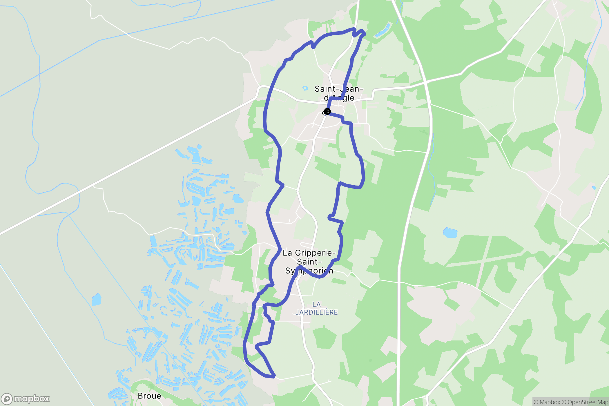 Saint-Jean-d'Angle : carte du parcours de randonnée - France