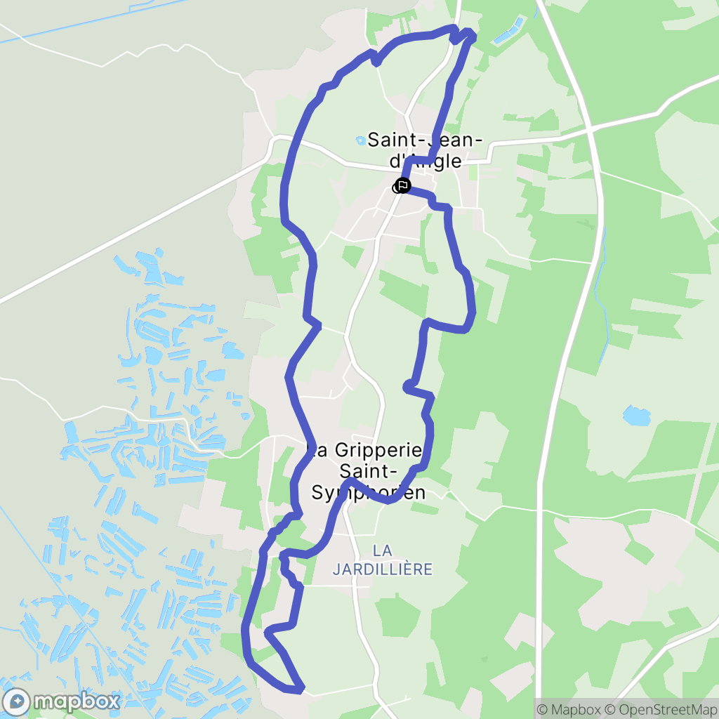 Saint-Jean-d'Angle : carte du parcours de randonnée - France