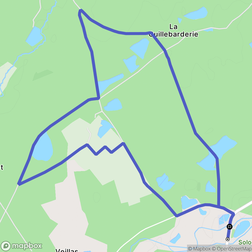 La Ferté-Beauharnais : carte du parcours de randonnée - France