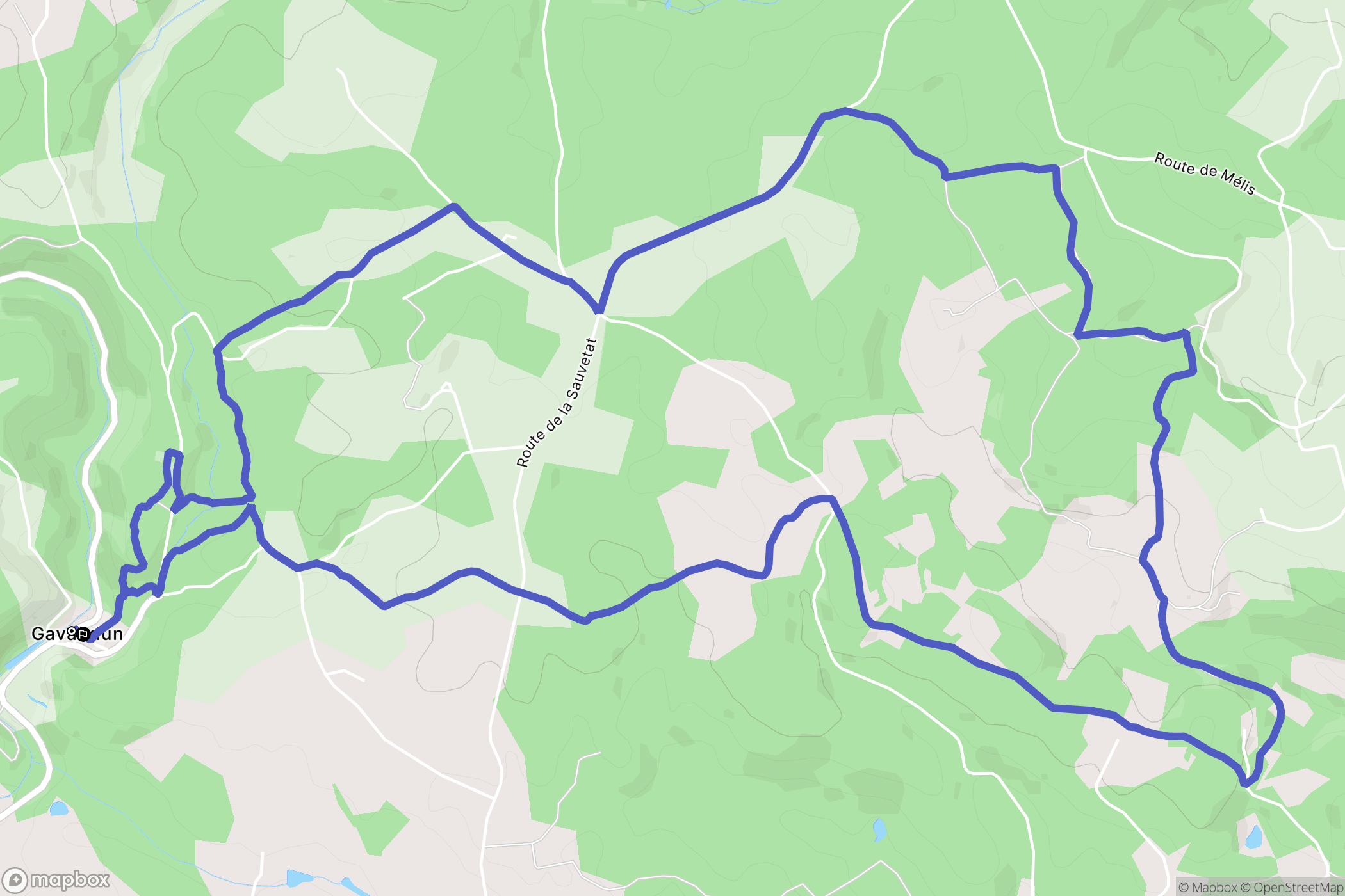 Gavaudun : carte du parcours de randonnée - France