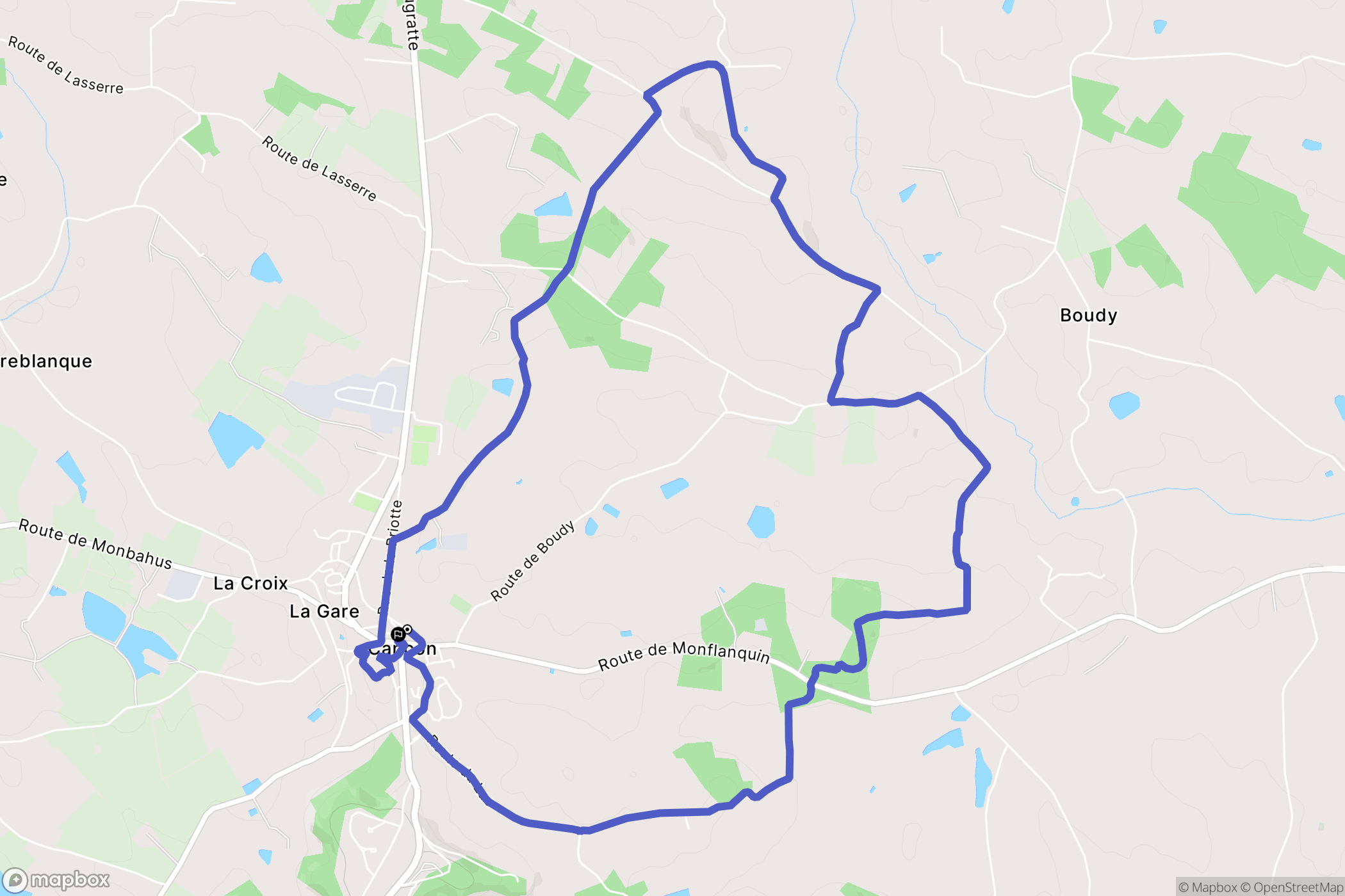 Cancon : carte du parcours de randonnée - France