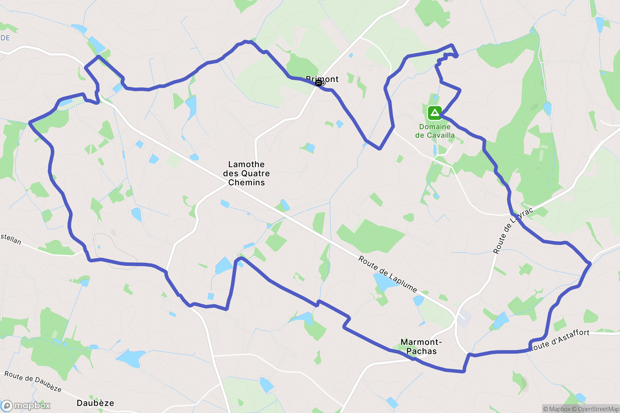 Laplume : carte du parcours de randonnée - France