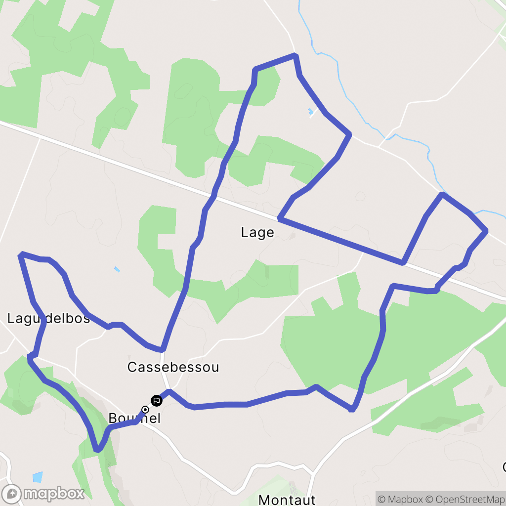 Bournel : carte du parcours de randonnée - France